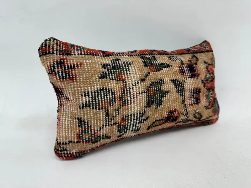 8x16 Beige Cushion, Pillow Case, Boho Pillow, Vintage Kilim Pillow, Vintage Pillow, Art Deco Cushion Case, Armchair Cushion Cover - 3