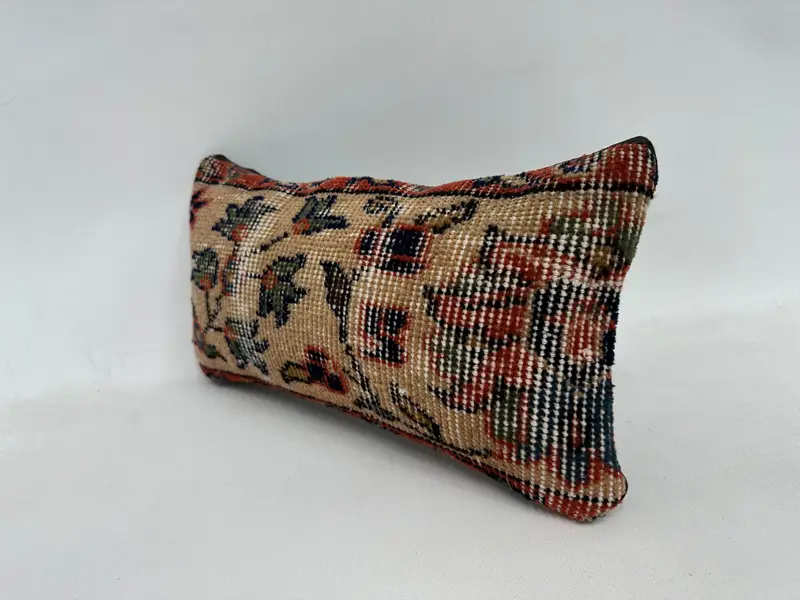 8x16 Beige Cushion, Pillow Case, Boho Pillow, Vintage Kilim Pillow, Vintage Pillow, Art Deco Cushion Case, Armchair Cushion Cover - 4