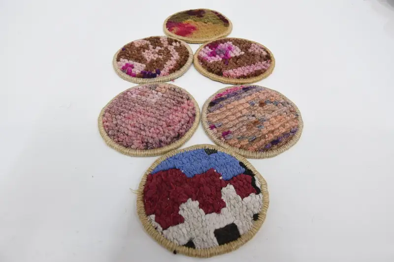 Bohemian Round Coaster, Pink and Bronze Decorative Coaster