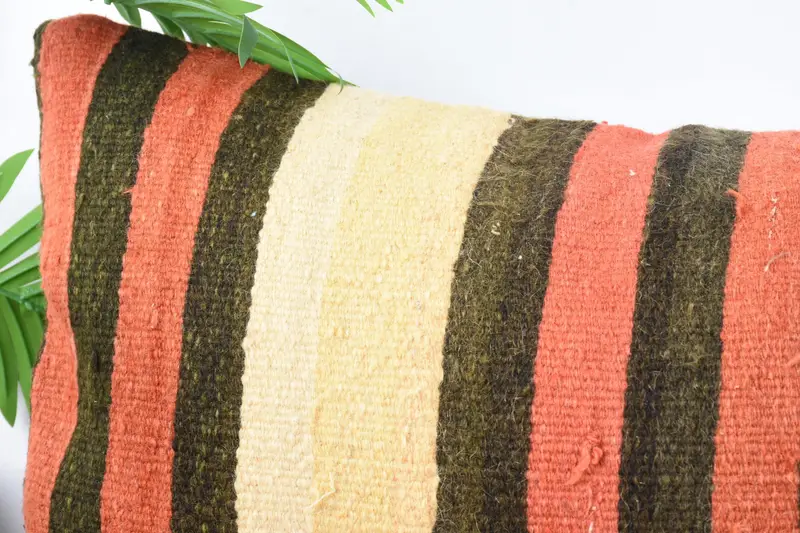Kilim Cushion Sham, Cushion, Turkish Pillow, Nautical Throw Pillow, 16x36 Red Pillow Case, Kilim Pillow, Meditation Pillow Cover - 2
