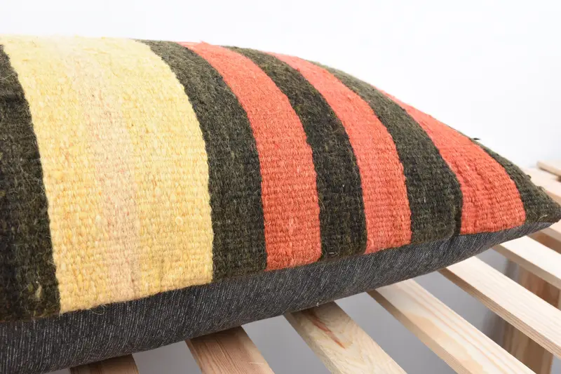 Kilim Cushion Sham, Cushion, Turkish Pillow, Nautical Throw Pillow, 16x36 Red Pillow Case, Kilim Pillow, Meditation Pillow Cover - 7
