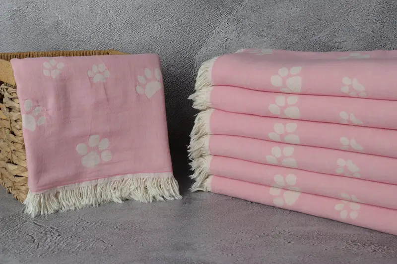 Housewarming Gift, Bachelorette Party Favors, Embroidered Towel, Personalized Wedding Gift For Couple, 70x36 Cotton Paw Design Towel, Gym Towel - 4