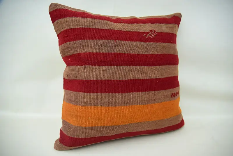 Neutral Pillow Cover, Pillow Cover, Kilim Pillow, Pillow for Couch, 20x20 Red Cushion Cover, Kilim Pillow Cover, Floor Cushion Case - 2