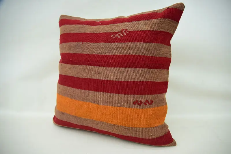 Neutral Pillow Cover, Pillow Cover, Kilim Pillow, Pillow for Couch, 20x20 Red Cushion Cover, Kilim Pillow Cover, Floor Cushion Case - 3