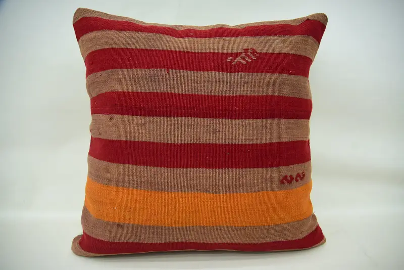 Neutral Pillow Cover, Pillow Cover, Kilim Pillow, Pillow for Couch, 20x20 Red Cushion Cover, Kilim Pillow Cover, Floor Cushion Case - 1