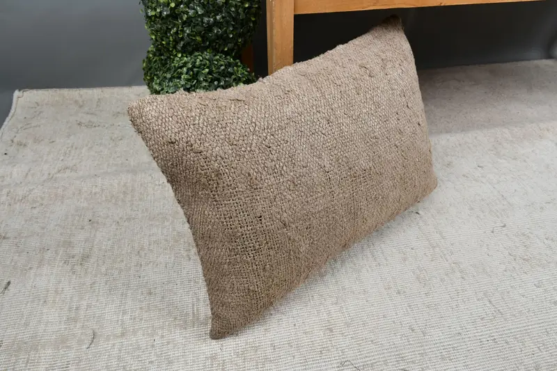 Cushion Case, Southwestern Cushion Case, Morroccon Kilim Cushion Pillow Sham, Pillow for Couch, Vintage Pillow, Kilim Pillow, 16x24 Brown Cushion - 7