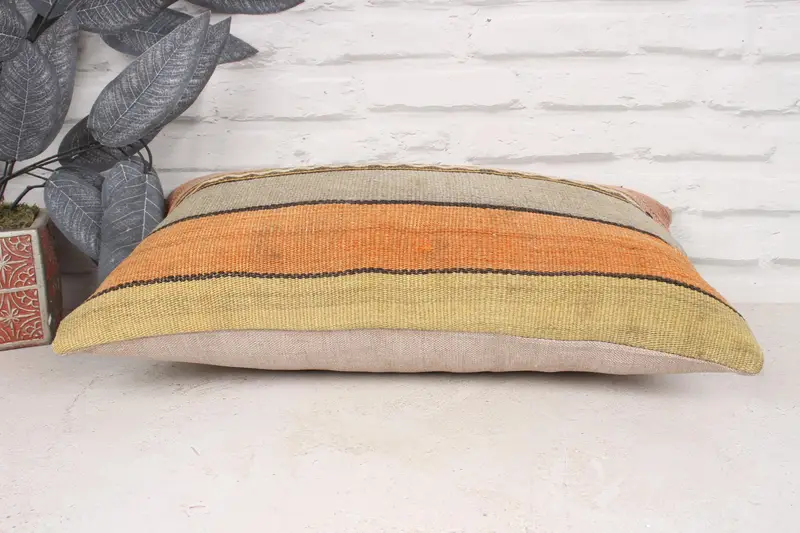 Kilim Pillow, Boho Pillow Sham Cover, 12x20 Red Cushion Cover, Outdoor Throw Pillow Cover, Cushion Case, Vintage Pillow, Aztec Pillow Case - 5
