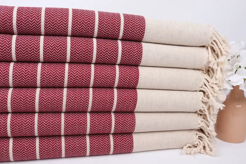 Hammam towel, Turkish Bath Towel Set, Bachelorette Party Gifts, Home Decor Towel, 68x40 Linen Zig zag Towel, Bachelorette Gifts, Fouta towel - 3