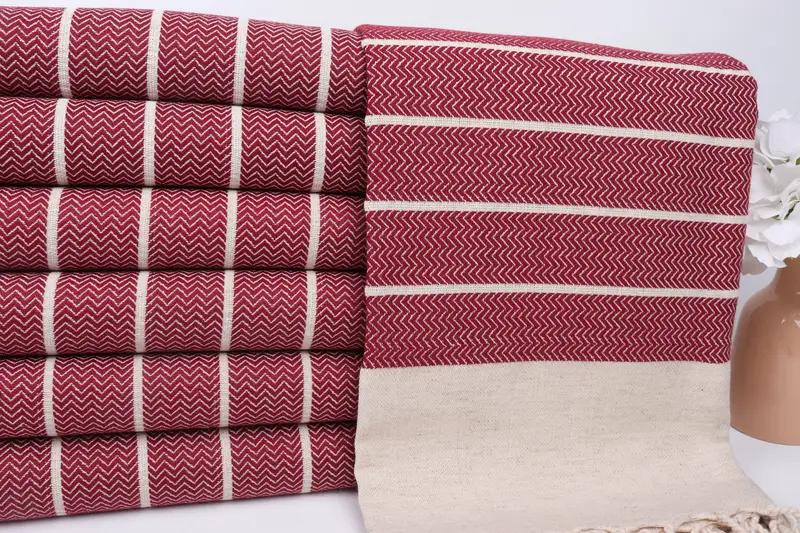 Hammam towel, Turkish Bath Towel Set, Bachelorette Party Gifts, Home Decor Towel, 68x40 Linen Zig zag Towel, Bachelorette Gifts, Fouta towel - 2