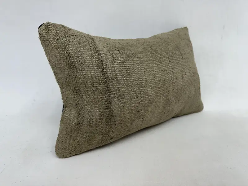 Vintage Pillow, Shabby Chic Cushion Cover, Pillow Sham, Handmade Kilim Cushion, 12x20 Beige Pillow Case, Kilim Cushion Sham, Christmas Pillow Sham - 3