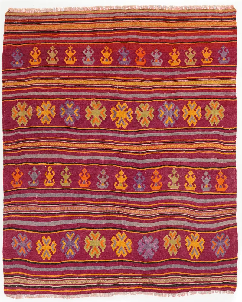 Kırmızı Halı, 4,9x5,9 ft Canlı Yaşam Alanı