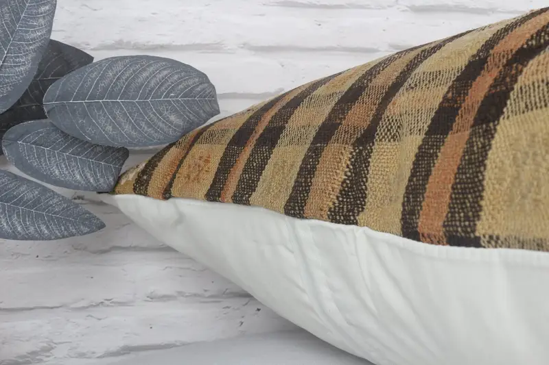 Throw Kilim Pillow, 28x28 Yellow Cushion Case, Bench Pillow, Interior Designer Pillow, Turkish Pillow, Decorative Throw Pillow Case, Pillow Cover - 8