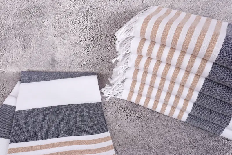 Handwoven Turkish bath towel, Lightweight Turkish towel, Valentines Day Gift, Bachelorette Party Favors, 70x40 Cotton Striped Towel, Handmade Gift - 2