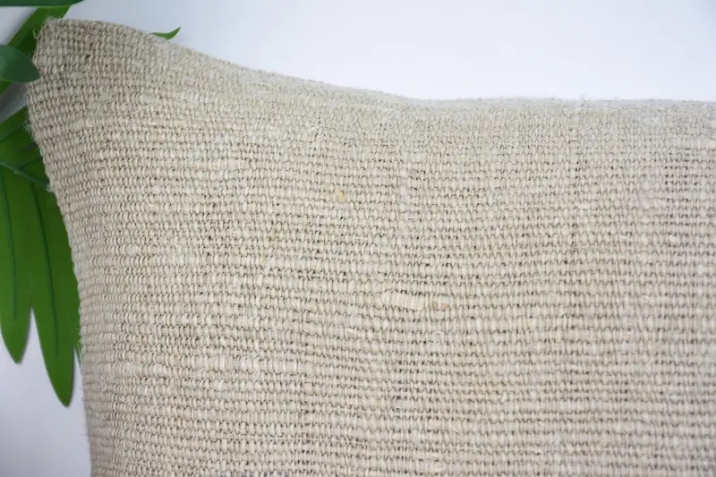 Ethnical Kilim Rug Pillow, Pillow Cover, Kilim Cushion Sham, 12x20 Beige Cushion, Bed Pillow Sham, Vintage Pillow, Couch Pillow Sham - 2