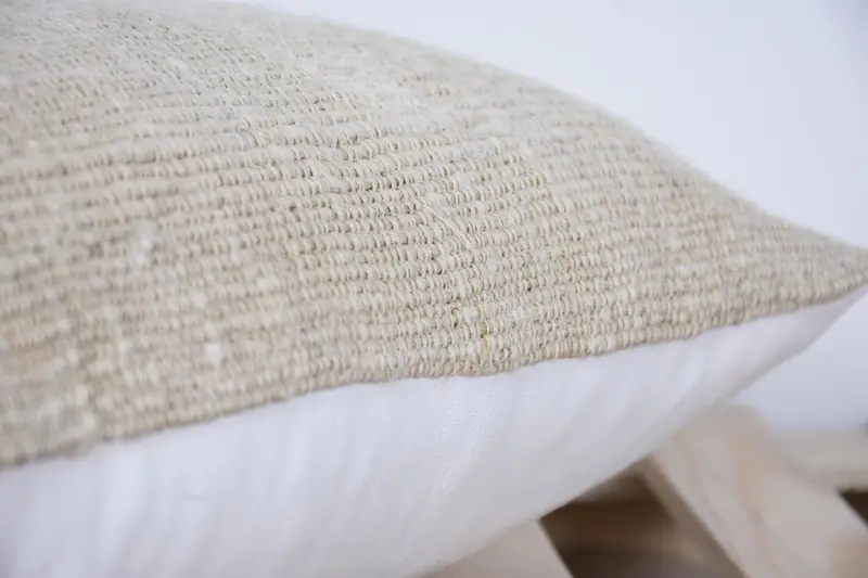 Ethnical Kilim Rug Pillow, Pillow Cover, Kilim Cushion Sham, 12x20 Beige Cushion, Bed Pillow Sham, Vintage Pillow, Couch Pillow Sham - 7