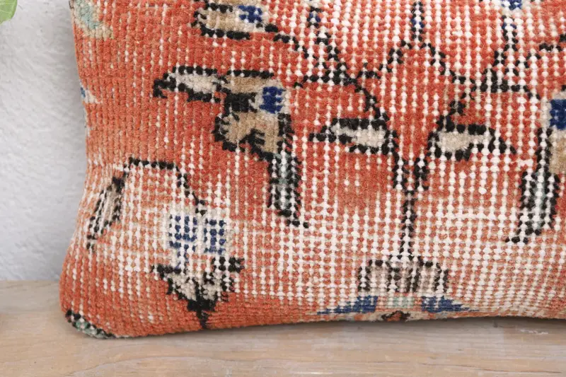 Natural Cushion, 8x16 Red Pillow Sham, Ikat Cushion Cover, Throw Kilim Pillow, Interior Designer Pillow, Kilim Cushion Sham, Pillow - 3