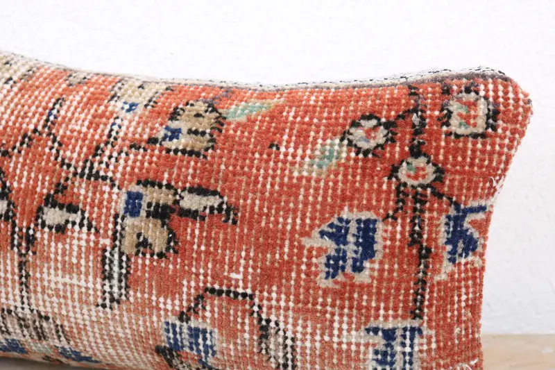 Natural Cushion, 8x16 Red Pillow Sham, Ikat Cushion Cover, Throw Kilim Pillow, Interior Designer Pillow, Kilim Cushion Sham, Pillow - 5