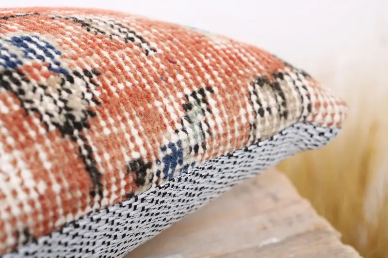 Natural Cushion, 8x16 Red Pillow Sham, Ikat Cushion Cover, Throw Kilim Pillow, Interior Designer Pillow, Kilim Cushion Sham, Pillow - 6