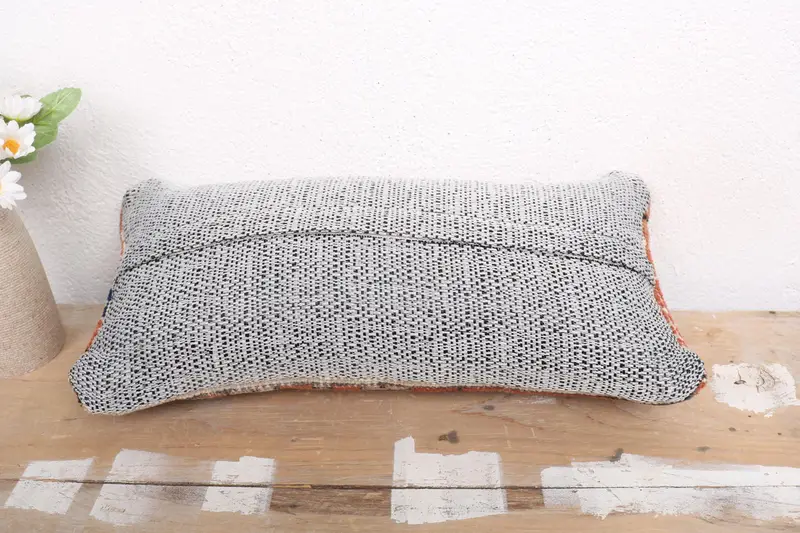Natural Cushion, 8x16 Red Pillow Sham, Ikat Cushion Cover, Throw Kilim Pillow, Interior Designer Pillow, Kilim Cushion Sham, Pillow - 7