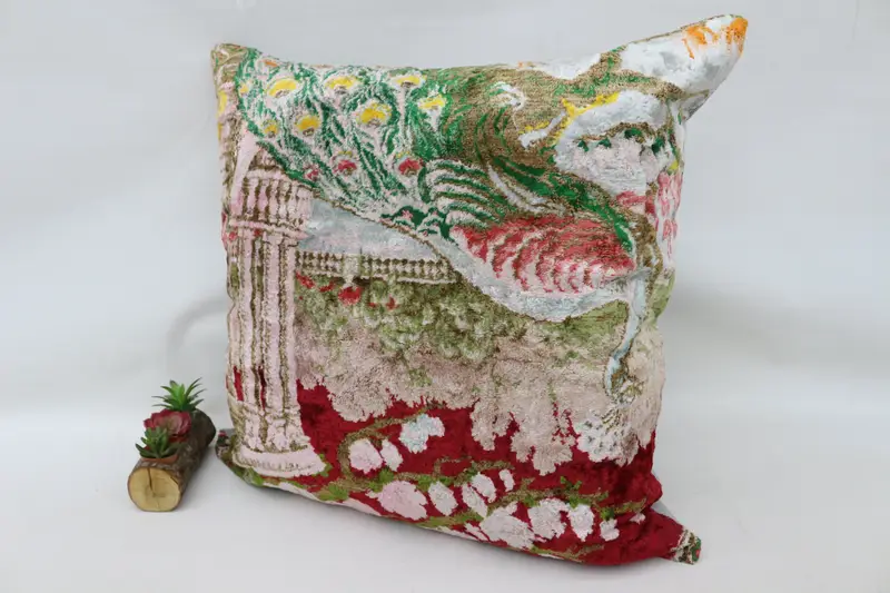 32x32 Green Pillow, Boho Pillow Sham Cover, Kilim Pillow, Bench Pillow Sham, Ethnical Kilim Rug Pillow, Pillow, Oriental Pillow Case - 5