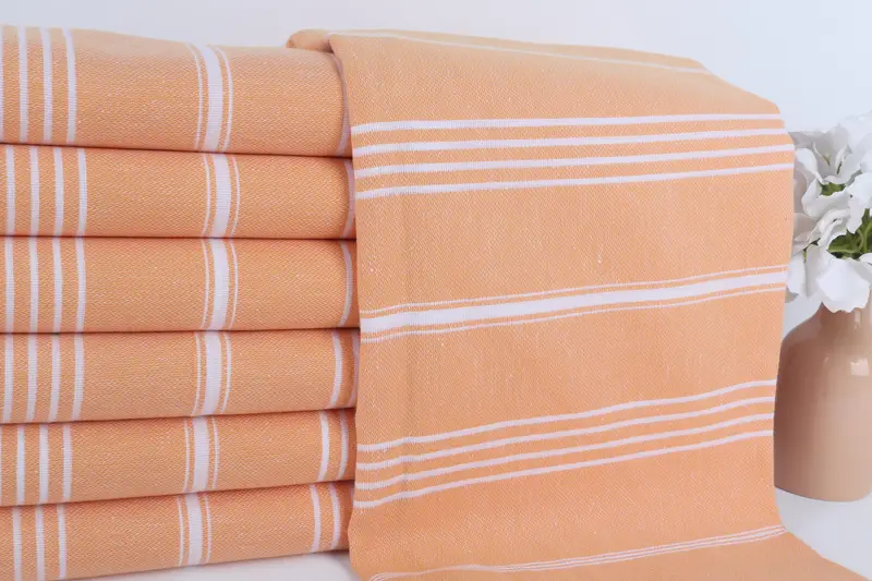 Monogrammed Beach Towel, 70x40 Cotton Striped Towel, Travel Towel, Turkish beach towel, Family Gift, Personalized Gift, Embroidered Beach Towel - 2
