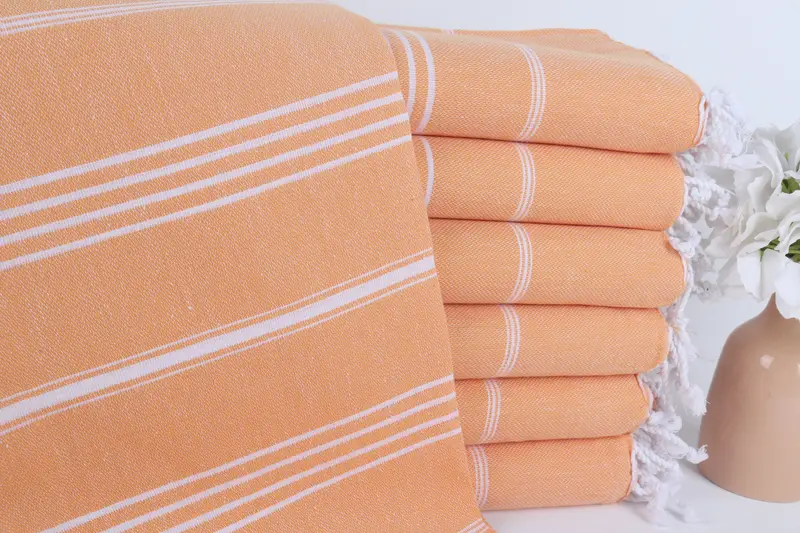 Monogrammed Beach Towel, 70x40 Cotton Striped Towel, Travel Towel, Turkish beach towel, Family Gift, Personalized Gift, Embroidered Beach Towel - 1