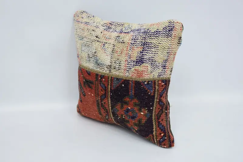 Turkish Pillow, Outdoor Pillow Sham, Sofa Bolster Cushion Cover, Pillow Cover, Boho Pillow, Antique Pillows, 16x16 White Pillow Sham - 4