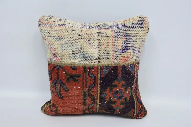 Turkish Pillow, Outdoor Pillow Sham, Sofa Bolster Cushion Cover, Pillow Cover, Boho Pillow, Antique Pillows, 16x16 White Pillow Sham - 1