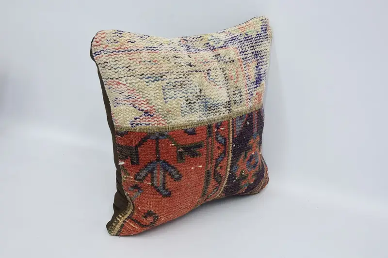Turkish Pillow, Outdoor Pillow Sham, Sofa Bolster Cushion Cover, Pillow Cover, Boho Pillow, Antique Pillows, 16x16 White Pillow Sham - 3