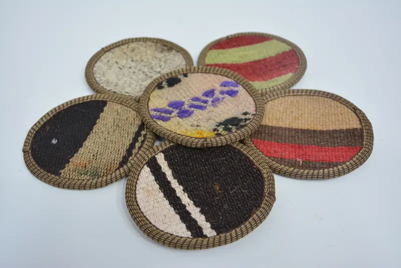 Posavasos a rayas marrones y beige, posavasos duraderos y elegantes