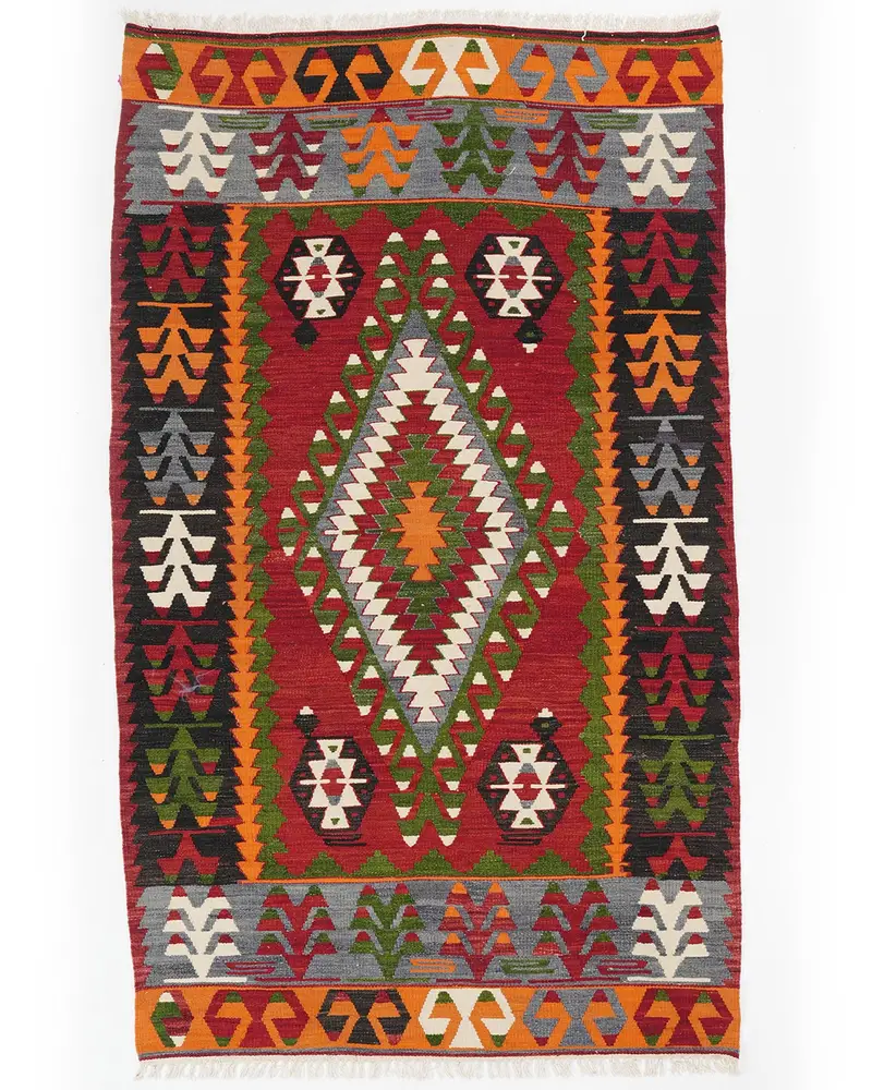 Kırmızı Halı, 3,8x6,5 ft Düz Renk Elegance