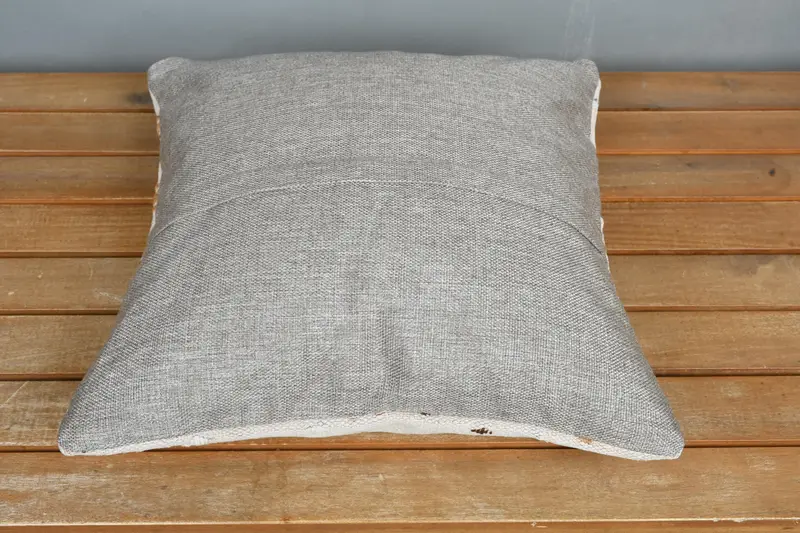 Turkish Kilim Pillow, Aztec Pillow, Boho Pillow Sham Cover, 16x16 White Cushion Cover, Pillow for Sofa, Colorful Cushion Cover, Cushion Cover - 5