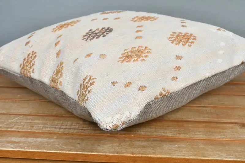 Turkish Kilim Pillow, Aztec Pillow, Boho Pillow Sham Cover, 16x16 White Cushion Cover, Pillow for Sofa, Colorful Cushion Cover, Cushion Cover - 4