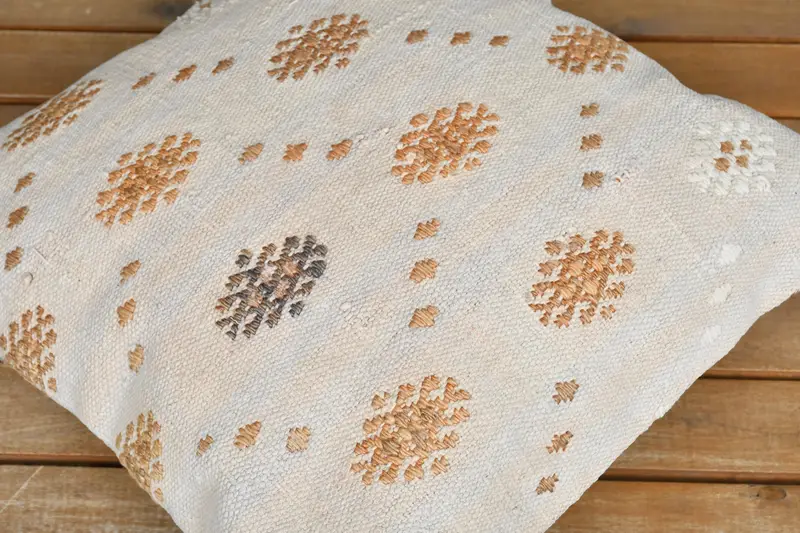 Turkish Kilim Pillow, Aztec Pillow, Boho Pillow Sham Cover, 16x16 White Cushion Cover, Pillow for Sofa, Colorful Cushion Cover, Cushion Cover - 3
