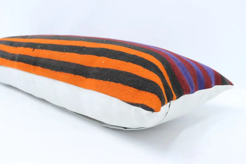 Bolster Pillow, Handmade Kilim Cushion, Retro Cushion, Pillow Case, Boho Pillow Sham Cover, Kilim Pillow, 16x48 Red Pillow Sham, Bed Cushion Cover - 6