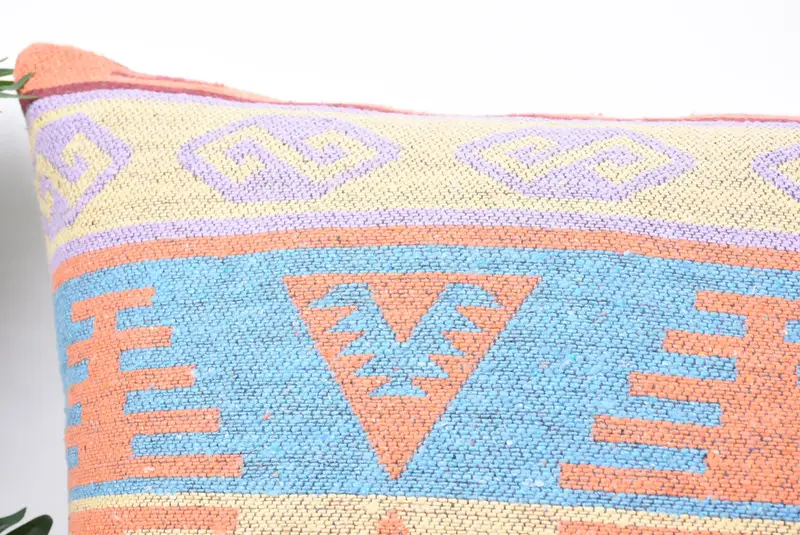 24x24 Blue Cushion Cover, Personalized Gift Pillow Cushion, Pillow Cover, Aztec Pillow Case, Pillow for Sofa, Boho Pillow Sham Cover, Turkish Pillow - 2