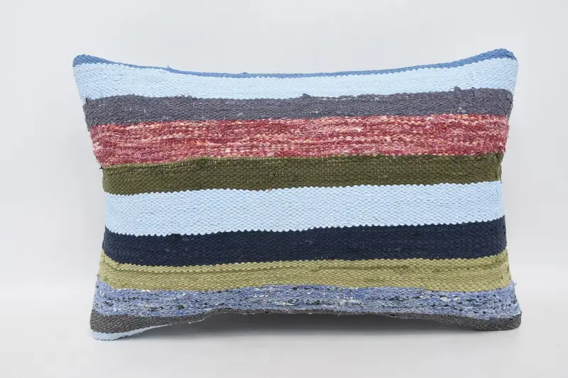 16x24 Blue Pillow, Handmade Throw Cushion Cover, Home Decor Pillow, Handmade Kilim Cushion, Turkish Pillow, Bench Pillow Case, Cushion Case - 1