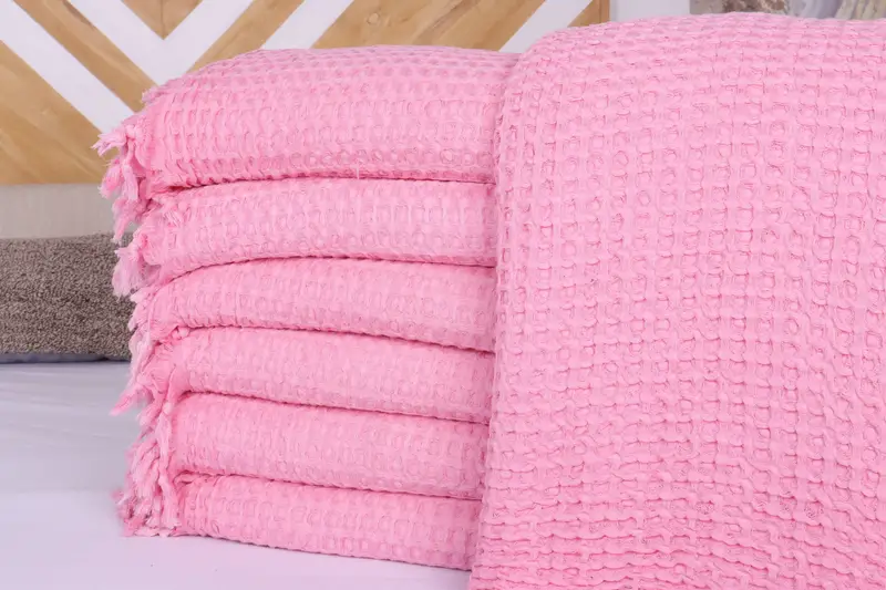 Turkish Beach Blanket, 104x80 Cotton Waffle Towel, Gift For Him, Personalized Blanket, Woven Blanket, Decorative Blanket, Best Friend Wedding Gift - 2