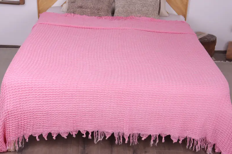 Turkish Beach Blanket, 104x80 Cotton Waffle Towel, Gift For Him, Personalized Blanket, Woven Blanket, Decorative Blanket, Best Friend Wedding Gift - 8
