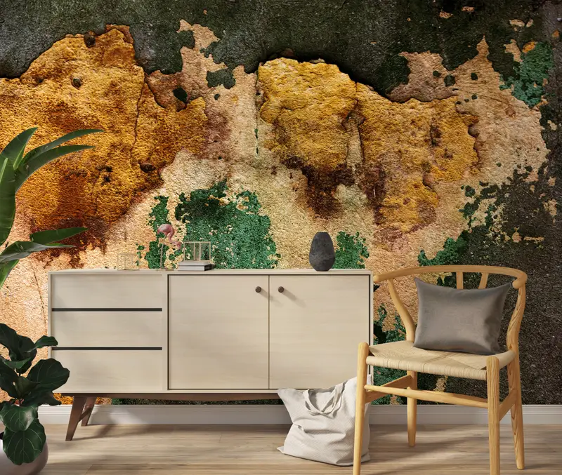 Modern Wall Paper,Modern Wall Painting,3d Wall Paper,Paper Wall Art ,Old Wall Texture Wall Painting,Vintage Plaster Wall Poster, - 4
