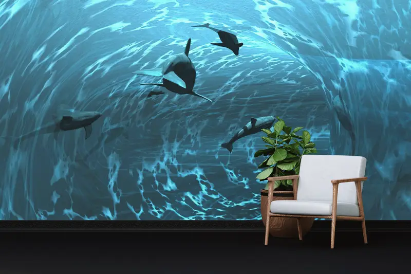Zarif Sualtı Deniz Manzarası Baskılı Duvar Kağıdı - Alanınızı Dönüştürün