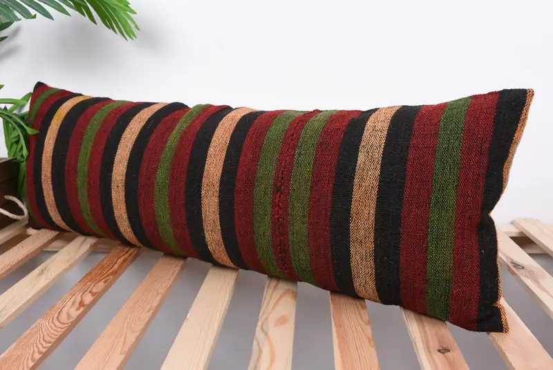 Turkish Pillow, Kilim Pillow, Interior Designer Pillow, Pastel Pillow Case, Outdoor Patio Pillow Sham, 12x36 Red Pillow, Pillow Cover - 5