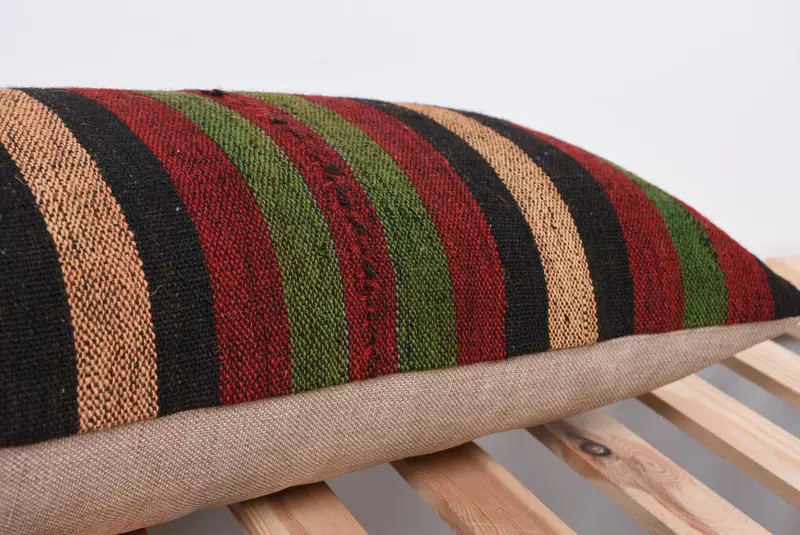 Turkish Pillow, Kilim Pillow, Interior Designer Pillow, Pastel Pillow Case, Outdoor Patio Pillow Sham, 12x36 Red Pillow, Pillow Cover - 7
