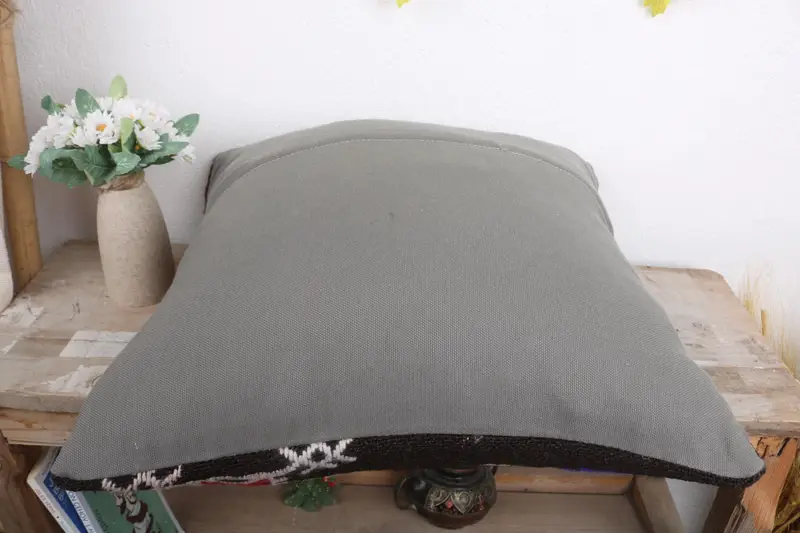 Turkish Pillow, 18x18 Brown Cushion, Bohemian Cushion Cushion Cover, Pillow for Sofa, Pillow for Couch, Handwoven Cushion Cover, Pillow Cover - 7