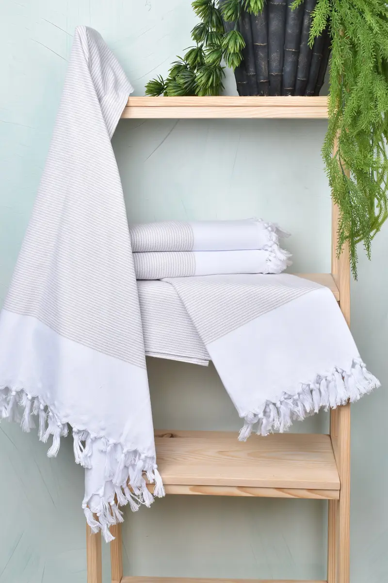 Grandma Gift, Sand-resistant towel, Beach Towel Gift, Soft towel, Sand-resistant Turkish towel for the beach, 70x40 Cotton Striped Towel, Yoga Towel - 6