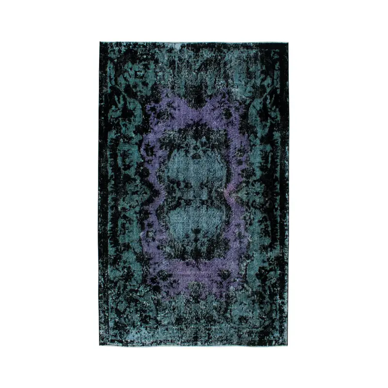 Türkischer Vintage-Teppich 164 x 263 cm, blauer Oushak-Wollteppich - 1