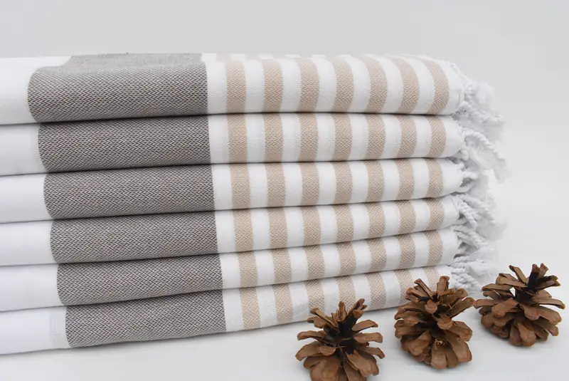 Housewarming Gift, Lightweight Turkish towel, Personalized Beach Towel, Bachelorette Towel, 70x40 Cotton Striped Towel, Xmas Gifts, Absorbent towel - 2