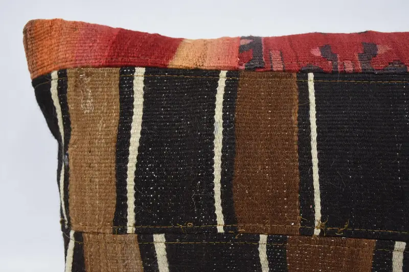 Decorative Pillow Cover, Cushion, Interior Designer Pillow, Gift Pillow, Shabby Chic Pillow Cover, Turkish Kilim Pillow, 12x24 Brown Pillow Sham - 2