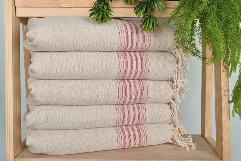 Summer Towel, Personalized Dish Towel, Personalized Kitchen Towel, 36x18 Linen Striped Towel, Bathroom Towel, Spa Towel, Personalized Hand Towel - 1