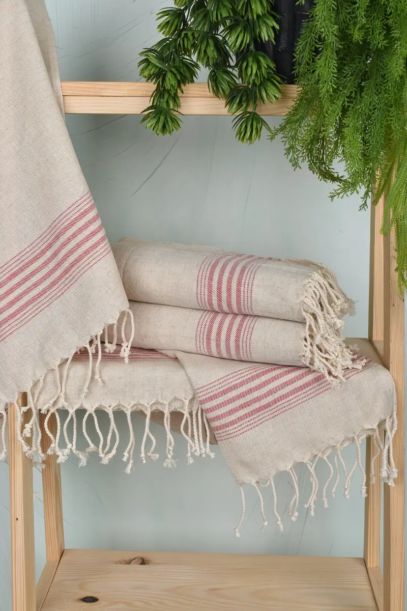 Summer Towel, Personalized Dish Towel, Personalized Kitchen Towel, 36x18 Linen Striped Towel, Bathroom Towel, Spa Towel, Personalized Hand Towel - 6